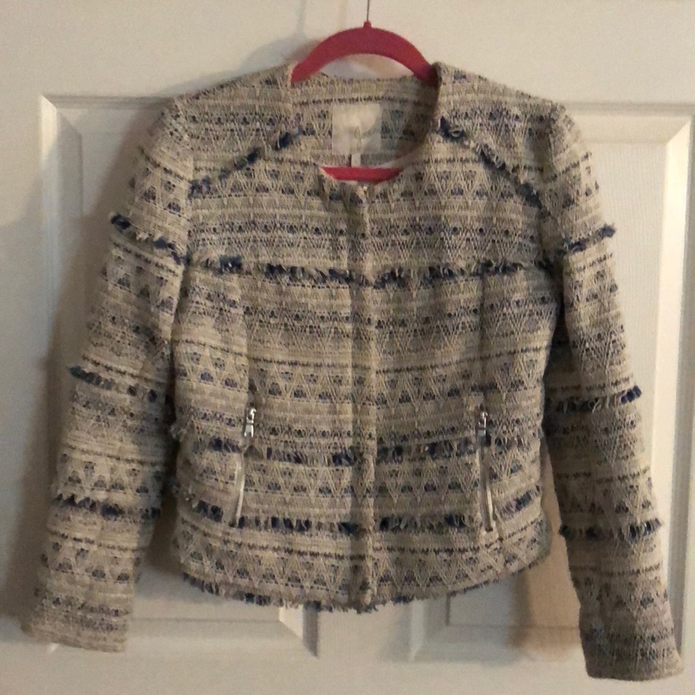 Joie Fringe Tweed Jacket